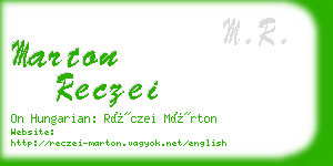 marton reczei business card